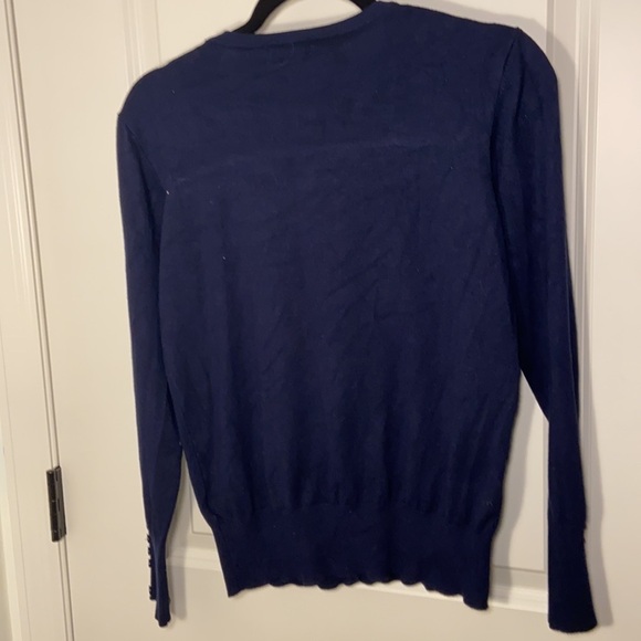 Biagio Sweater size M navy blue cardigan long sleeve button down details - Picture 5 of 5
